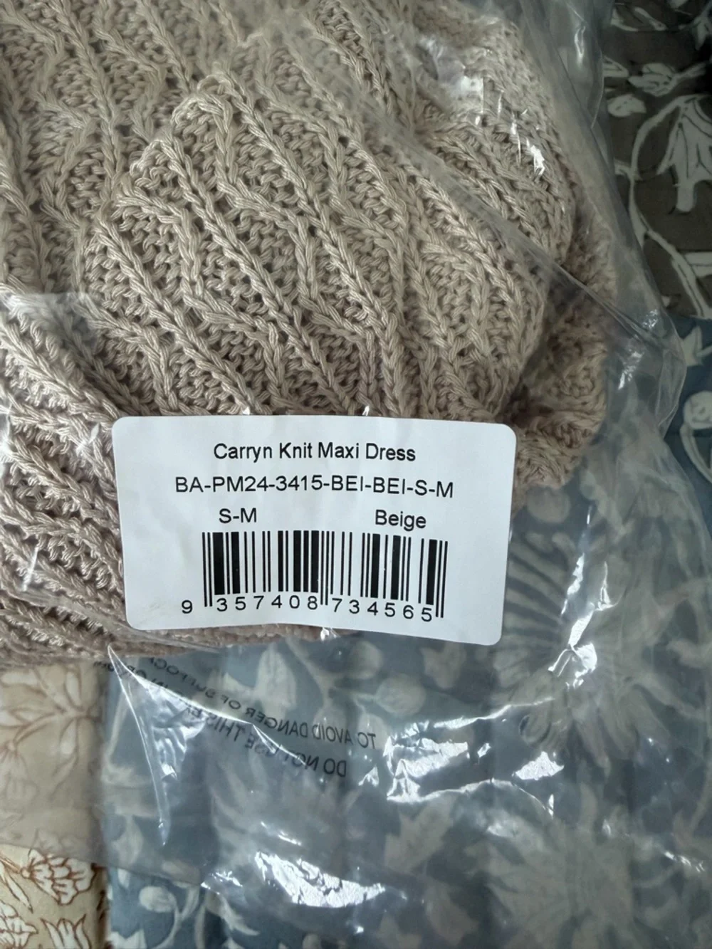 NWT Peppermayo Carryn Knit Maxi Dress S/M Beige Euro Summer Resort It Girl Beach